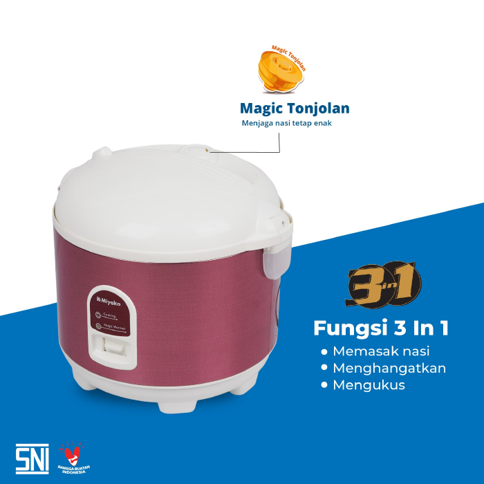 Miyako Rice Cooker Magic Warmer Plus 1.8 Liter - MCM528 SB | MCM-528 SB